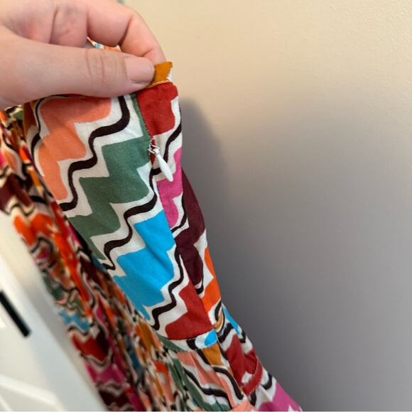 Rhode Rainbow Zig Zag Cotton Maxi Dress Small - Picture 6 of 13
